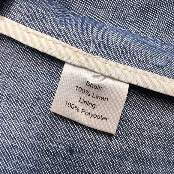 Joseph Abboud Linen Sport Coat Blazer Jacket Men Medium Blue Lightweight Coastal - Picture 5 of 14